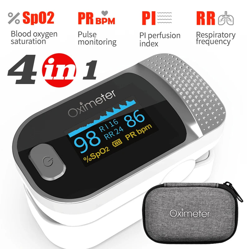 KIUZOU Finger Pulse Oximeter – Blood Oxygen Saturation Meter with SPO2, PR, PI & OLED Display Heart Rate Monitor OLED Oximeter