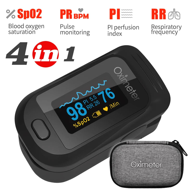 KIUZOU Finger Pulse Oximeter – Blood Oxygen Saturation Meter with SPO2, PR, PI & OLED Display Heart Rate Monitor OLED Oximeter
