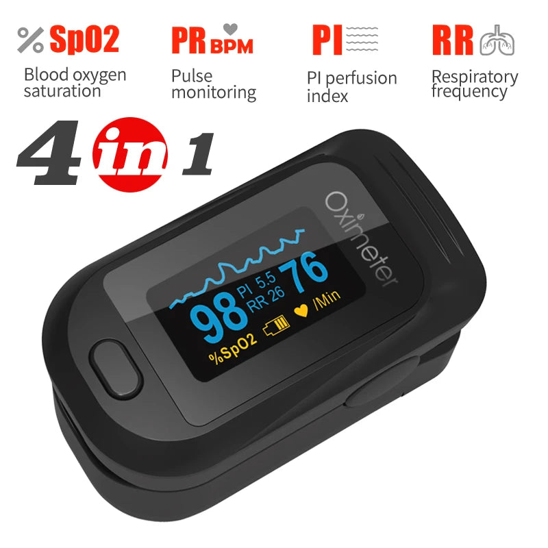 KIUZOU Finger Pulse Oximeter – Blood Oxygen Saturation Meter with SPO2, PR, PI & OLED Display Heart Rate Monitor OLED Oximeter