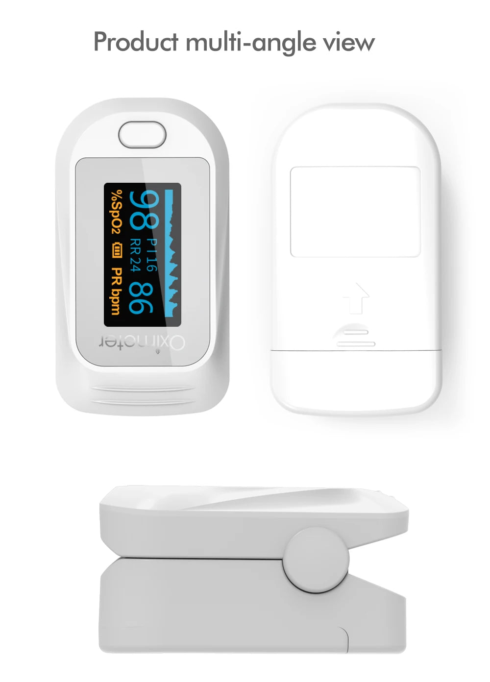 KIUZOU Finger Pulse Oximeter – Blood Oxygen Saturation Meter with SPO2, PR, PI & OLED Display Heart Rate Monitor OLED Oximeter