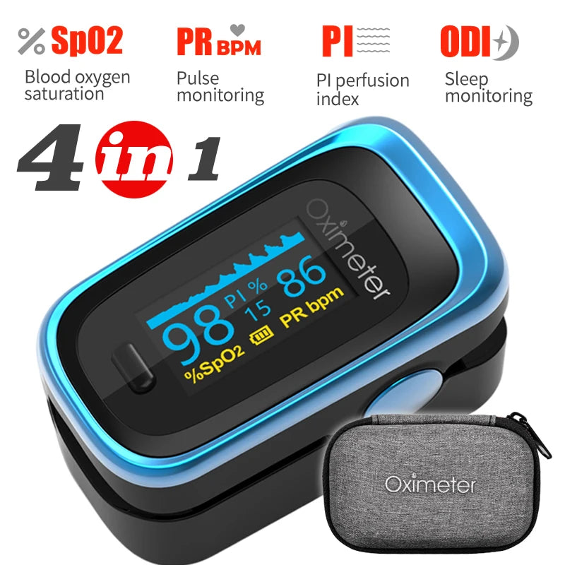 KIUZOU Finger Pulse Oximeter – Blood Oxygen Saturation Meter with SPO2, PR, PI & OLED Display Heart Rate Monitor OLED Oximeter