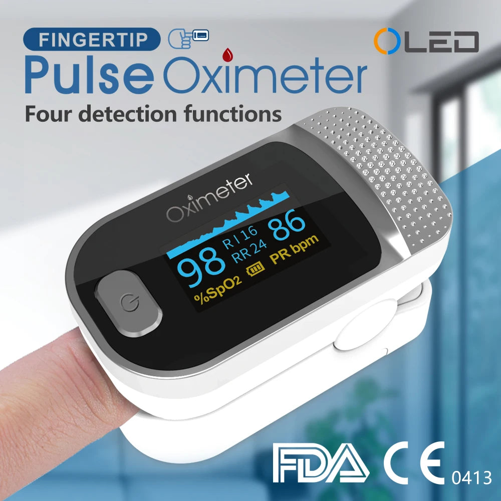 KIUZOU Finger Pulse Oximeter – Blood Oxygen Saturation Meter with SPO2, PR, PI & OLED Display Heart Rate Monitor OLED Oximeter