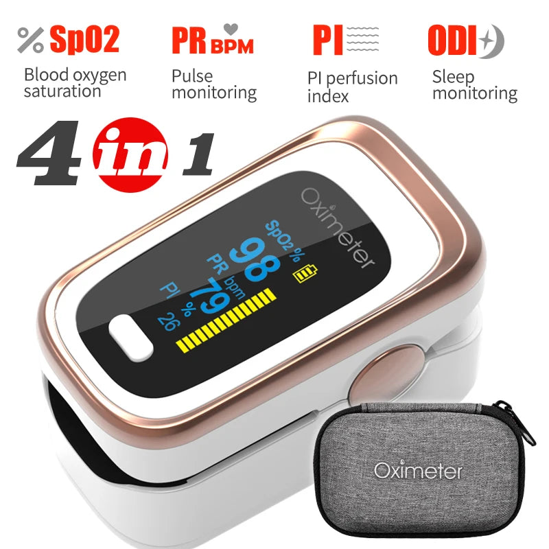 KIUZOU Finger Pulse Oximeter – Blood Oxygen Saturation Meter with SPO2, PR, PI & OLED Display Heart Rate Monitor OLED Oximeter