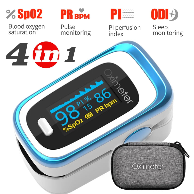 KIUZOU Finger Pulse Oximeter – Blood Oxygen Saturation Meter with SPO2, PR, PI & OLED Display Heart Rate Monitor OLED Oximeter