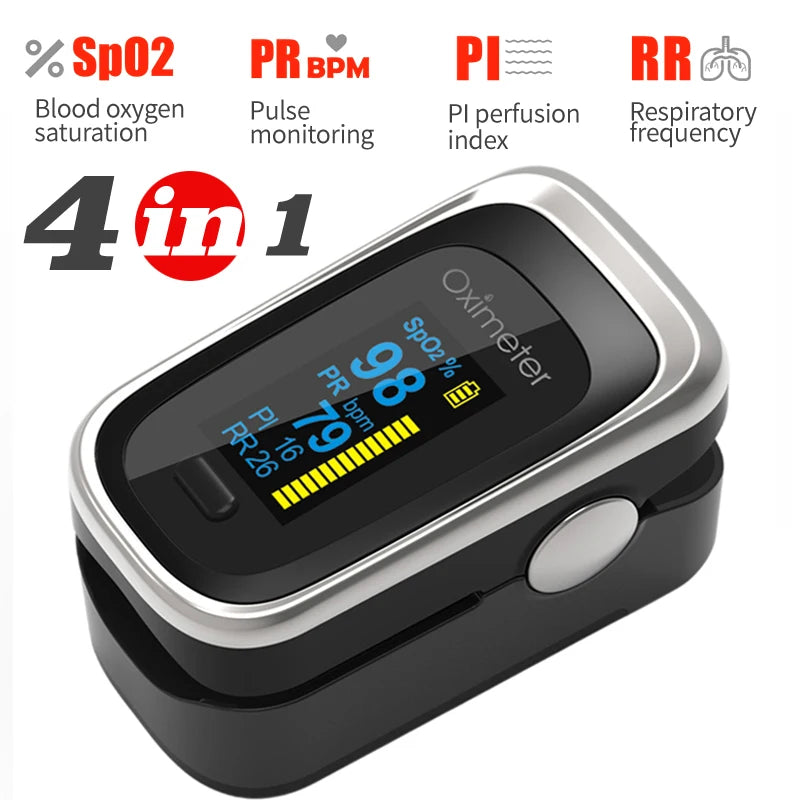 KIUZOU Finger Pulse Oximeter – Blood Oxygen Saturation Meter with SPO2, PR, PI & OLED Display Heart Rate Monitor OLED Oximeter