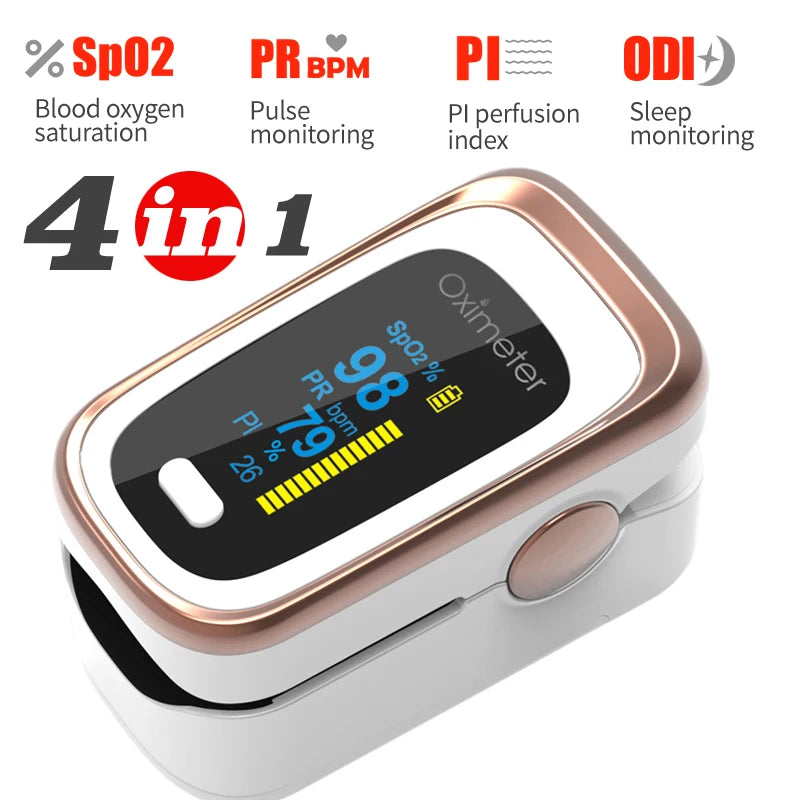 KIUZOU Finger Pulse Oximeter – Blood Oxygen Saturation Meter with SPO2, PR, PI & OLED Display Heart Rate Monitor OLED Oximeter