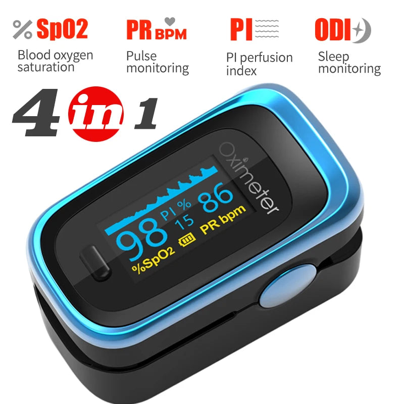 KIUZOU Finger Pulse Oximeter – Blood Oxygen Saturation Meter with SPO2, PR, PI & OLED Display Heart Rate Monitor OLED Oximeter
