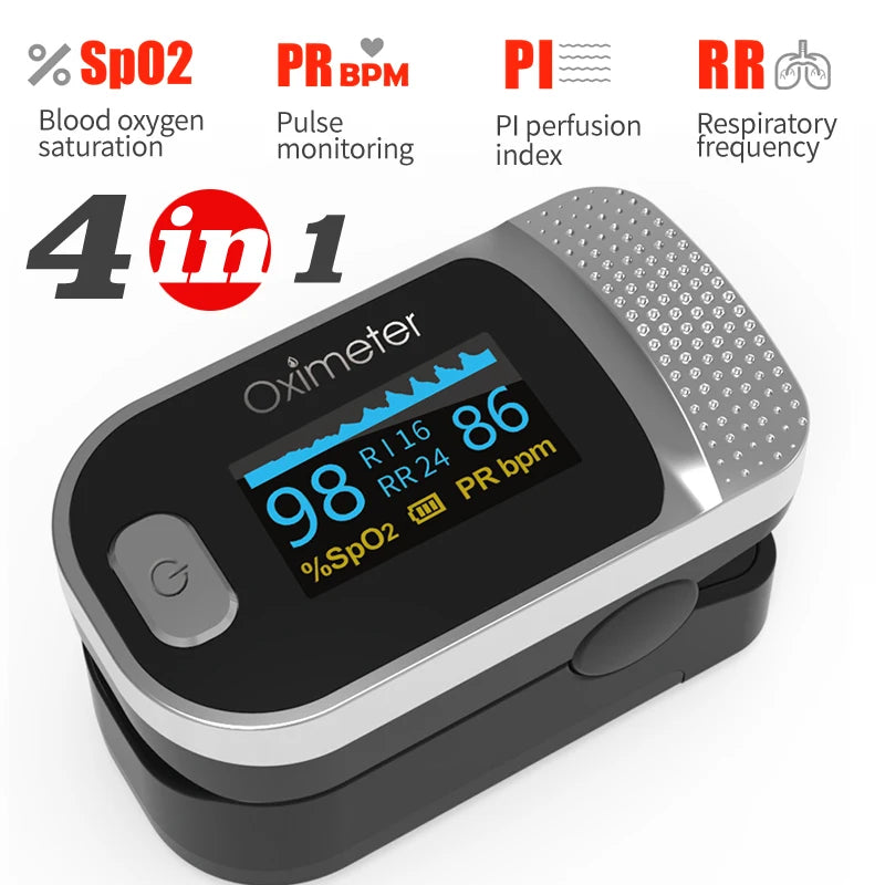 KIUZOU Finger Pulse Oximeter – Blood Oxygen Saturation Meter with SPO2, PR, PI & OLED Display Heart Rate Monitor OLED Oximeter