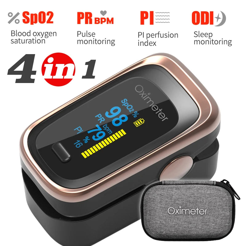 KIUZOU Finger Pulse Oximeter – Blood Oxygen Saturation Meter with SPO2, PR, PI & OLED Display Heart Rate Monitor OLED Oximeter