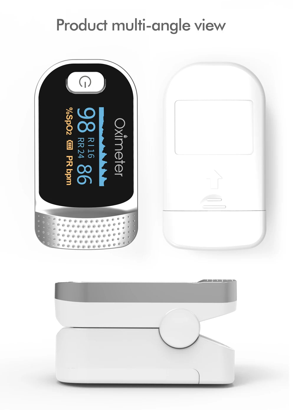 KIUZOU Finger Pulse Oximeter – Blood Oxygen Saturation Meter with SPO2, PR, PI & OLED Display Heart Rate Monitor OLED Oximeter