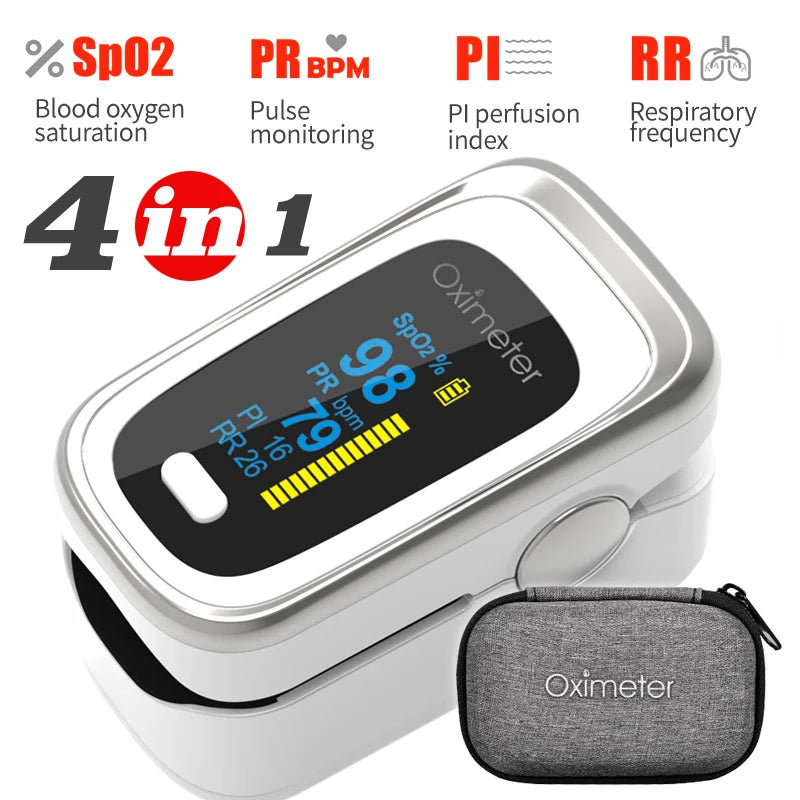 KIUZOU Finger Pulse Oximeter – Blood Oxygen Saturation Meter with SPO2, PR, PI & OLED Display Heart Rate Monitor OLED Oximeter