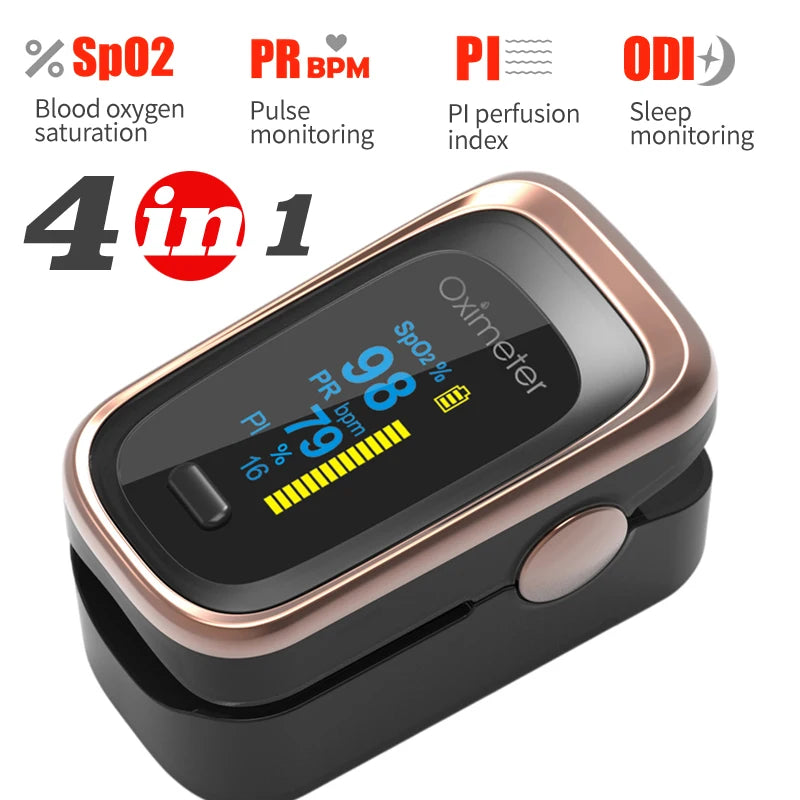 KIUZOU Finger Pulse Oximeter – Blood Oxygen Saturation Meter with SPO2, PR, PI & OLED Display Heart Rate Monitor OLED Oximeter