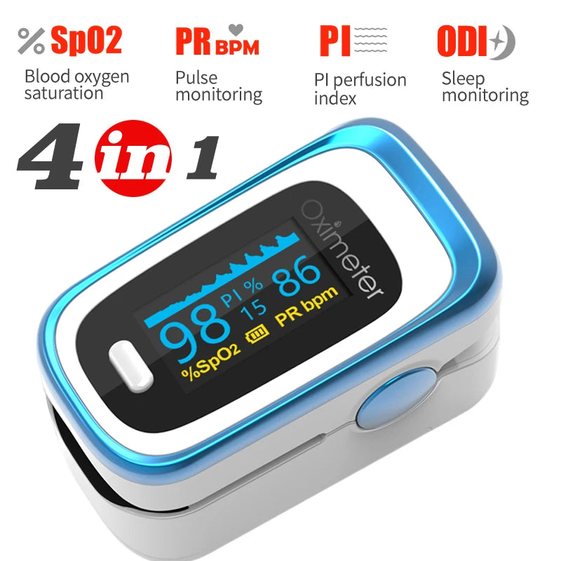 KIUZOU Finger Pulse Oximeter – Blood Oxygen Saturation Meter with SPO2, PR, PI & OLED Display Heart Rate Monitor OLED Oximeter