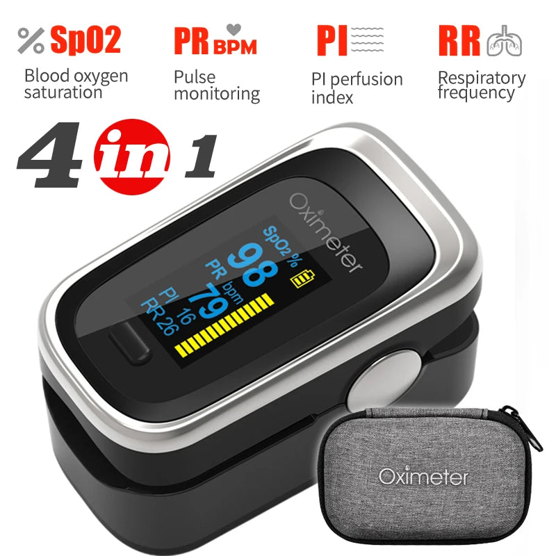 KIUZOU Finger Pulse Oximeter – Blood Oxygen Saturation Meter with SPO2, PR, PI & OLED Display Heart Rate Monitor OLED Oximeter