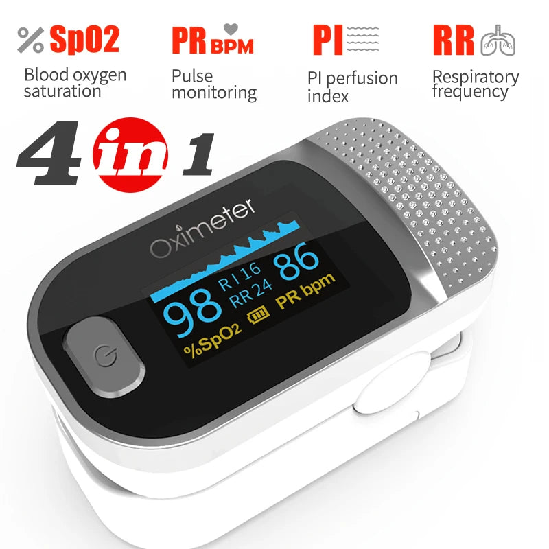 KIUZOU Finger Pulse Oximeter – Blood Oxygen Saturation Meter with SPO2, PR, PI & OLED Display Heart Rate Monitor OLED Oximeter