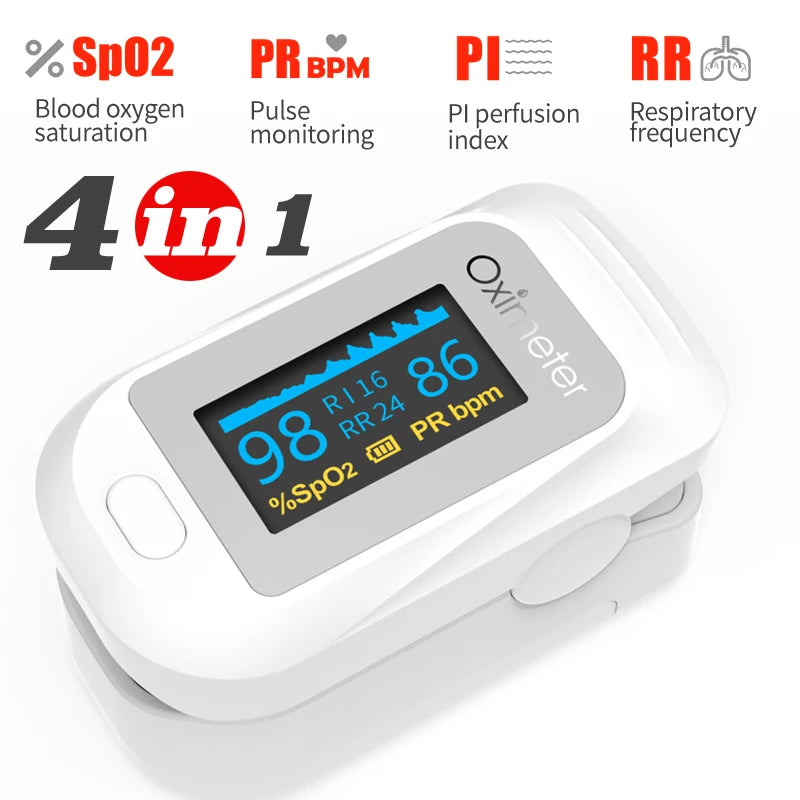 KIUZOU Finger Pulse Oximeter – Blood Oxygen Saturation Meter with SPO2, PR, PI & OLED Display Heart Rate Monitor OLED Oximeter