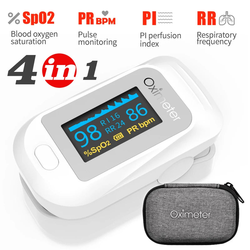 KIUZOU Finger Pulse Oximeter – Blood Oxygen Saturation Meter with SPO2, PR, PI & OLED Display Heart Rate Monitor OLED Oximeter