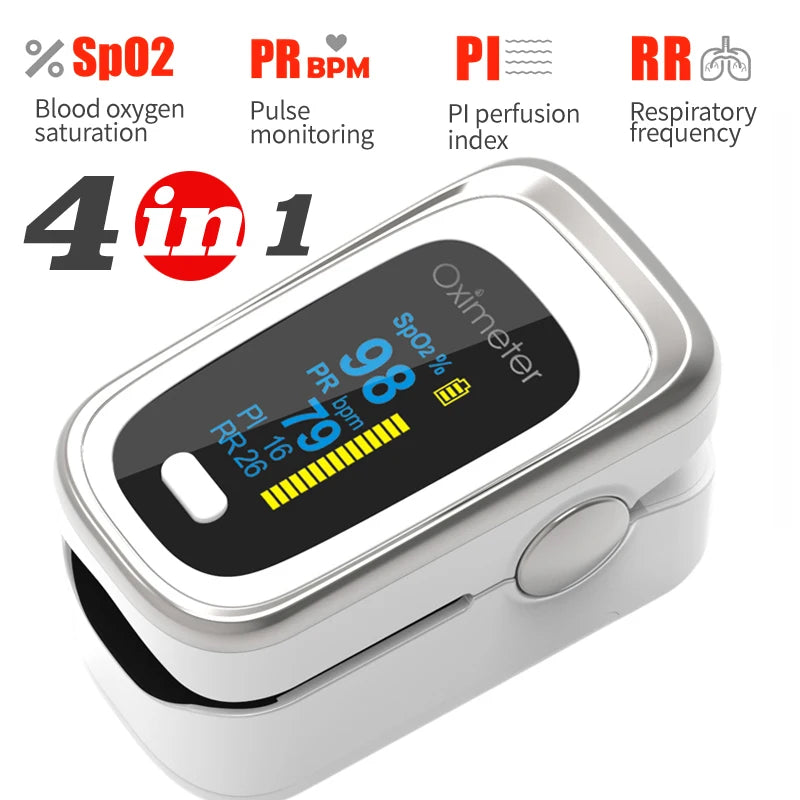 KIUZOU Finger Pulse Oximeter – Blood Oxygen Saturation Meter with SPO2, PR, PI & OLED Display Heart Rate Monitor OLED Oximeter