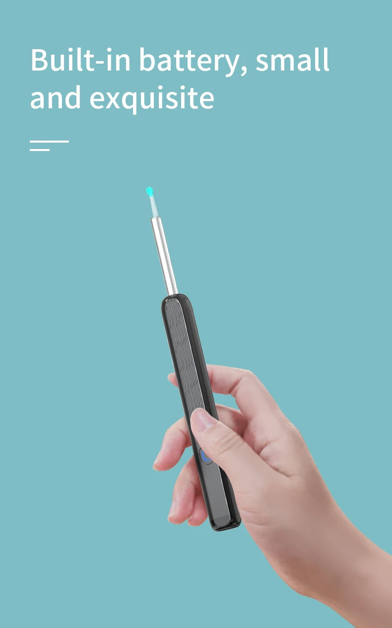 Smart Visual Ear Cleaner with HD Camera | Wireless Otoscope Ear Cleaning Stick USB-C Charging Earpick Tool Set