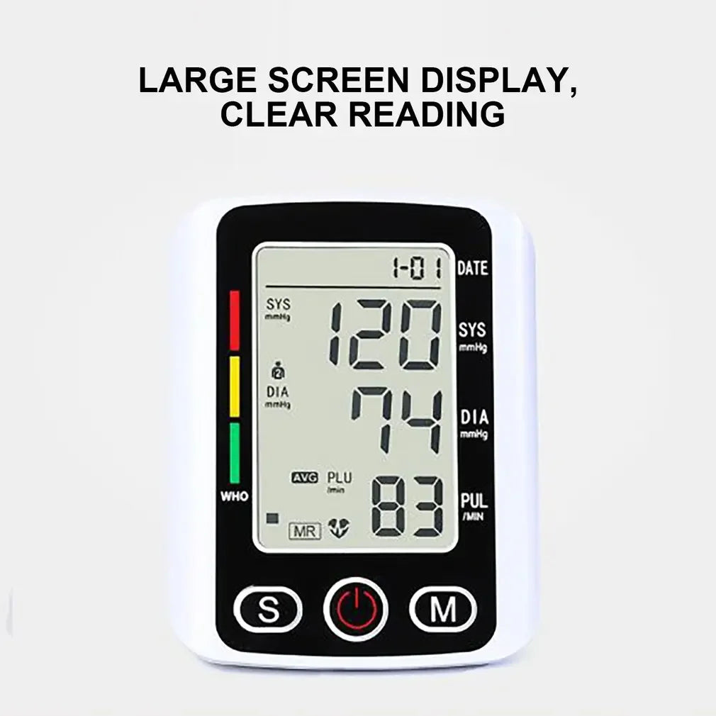 Portable Tonometer & Digital Tensiometer | Automatic Arm BP Monitor with Heart Rate Sensor
