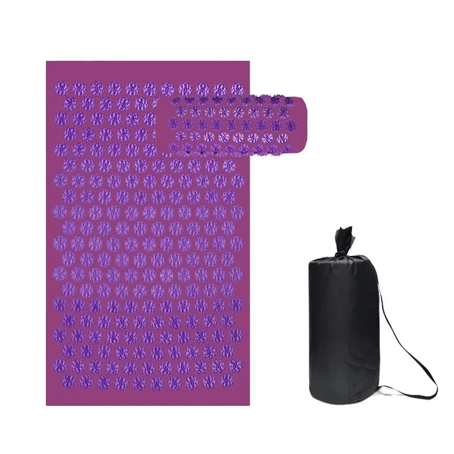 Acupressure Yoga Mat with Spikes – Kuznetsov Applicator Cushion and Pillow Set for Massage, Foot Relief, and Pilates Fitness