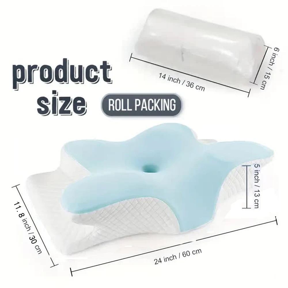 Memory Foam Butterfly Shaped Pillow – Orthopedic Neck Pain Relief & Cervical Spine Alignment Sleeping Support Pillow Beding
