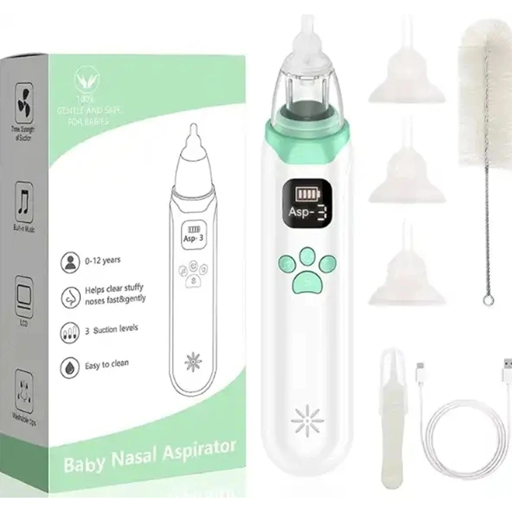 Electric Nasal Aspirator for Babies and Young Children – Newborn Nasal Mucus Cleaner & Electric Nasal Irrigator Tool