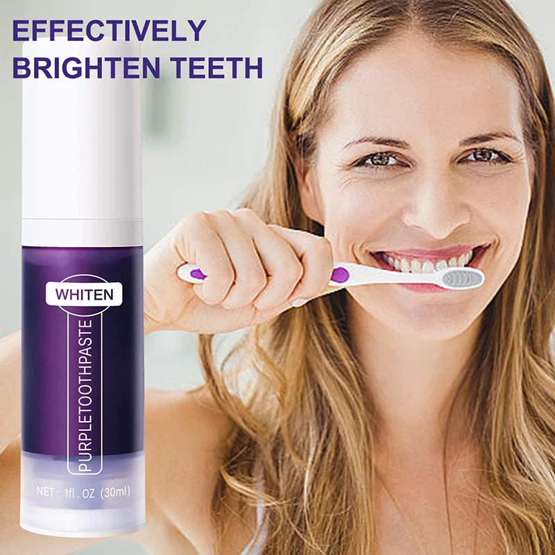 New 5D Teeth Whitening Toothpaste – V34 Purple Toothpaste Stick for Teeth Cleaning, Fresh Breath & Whitening Care