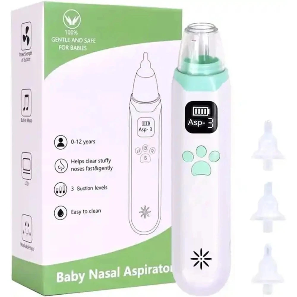 Electric Nasal Aspirator for Babies and Young Children – Newborn Nasal Mucus Cleaner & Electric Nasal Irrigator Tool
