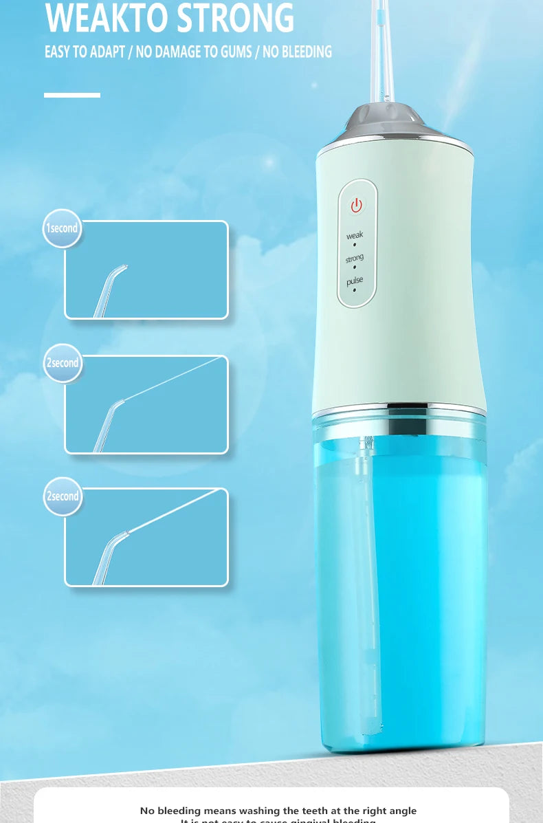 Portable Smart Oral Irrigator & Dental Water Flosser – 4 Jets, 3 Modes, Rechargeable Teeth Cleaner for Orthodontic Care