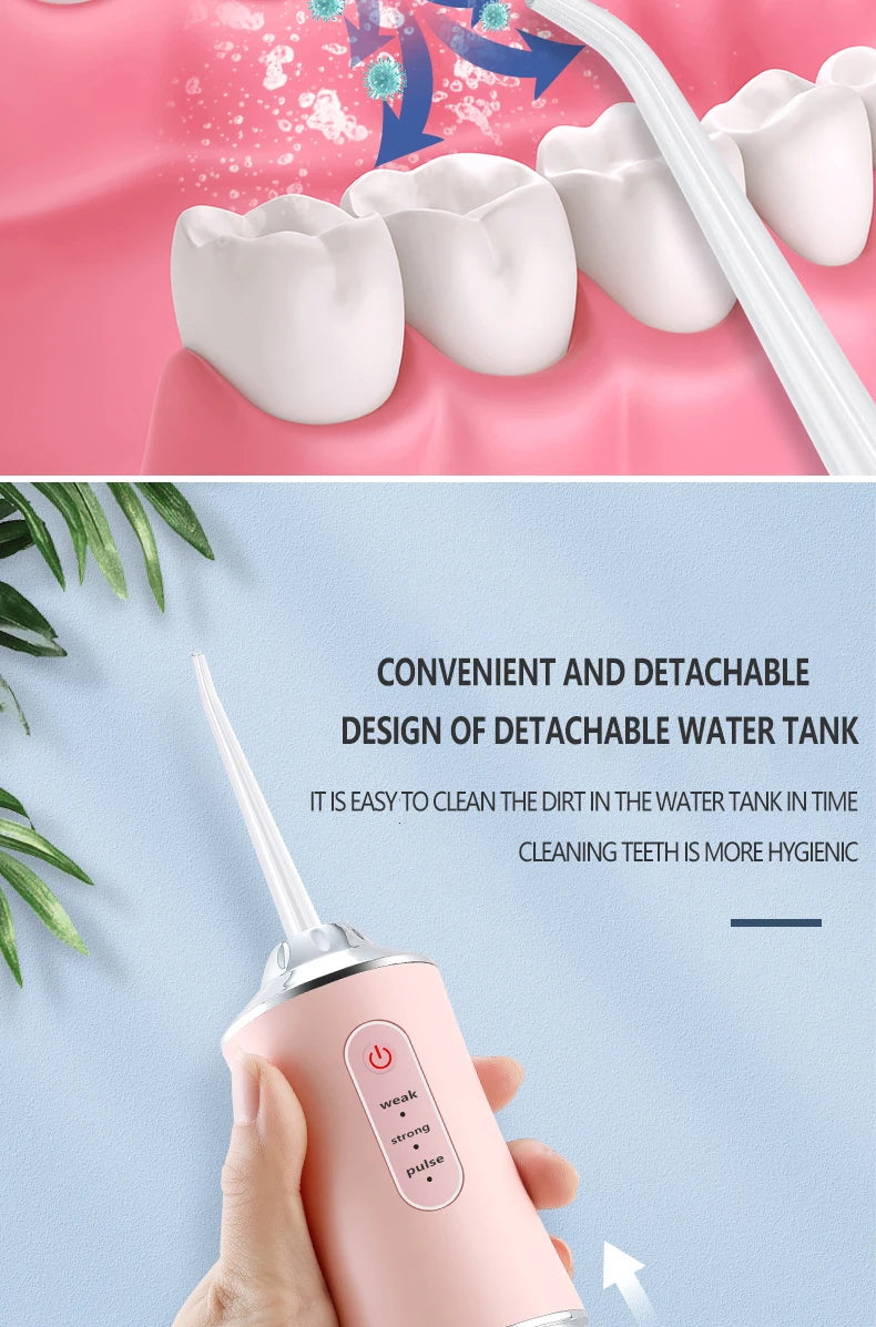 Portable Smart Oral Irrigator & Dental Water Flosser – 4 Jets, 3 Modes, Rechargeable Teeth Cleaner for Orthodontic Care