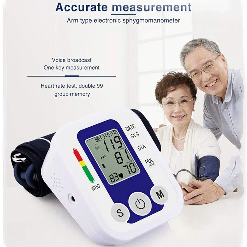 Portable Tonometer & Digital Tensiometer | Automatic Arm BP Monitor with Heart Rate Sensor