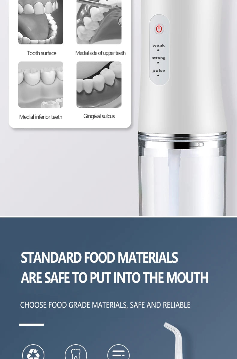 Portable Smart Oral Irrigator & Dental Water Flosser – 4 Jets, 3 Modes, Rechargeable Teeth Cleaner for Orthodontic Care