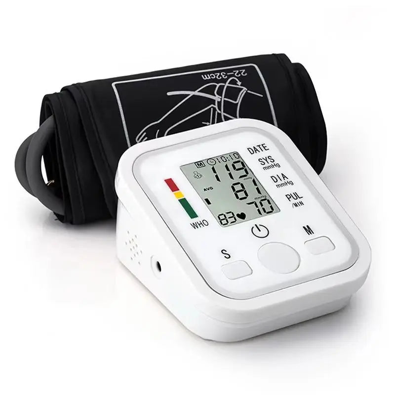 Portable Tonometer & Digital Tensiometer | Automatic Arm BP Monitor with Heart Rate Sensor