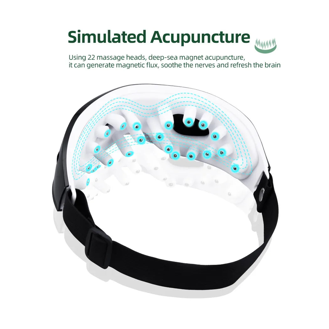 Eye Massager with Magnetic Therapy – Intelligent Eye Massage Device with 9 Vibration Modes for Fatigue Relief Smart Eye Massage Instrument