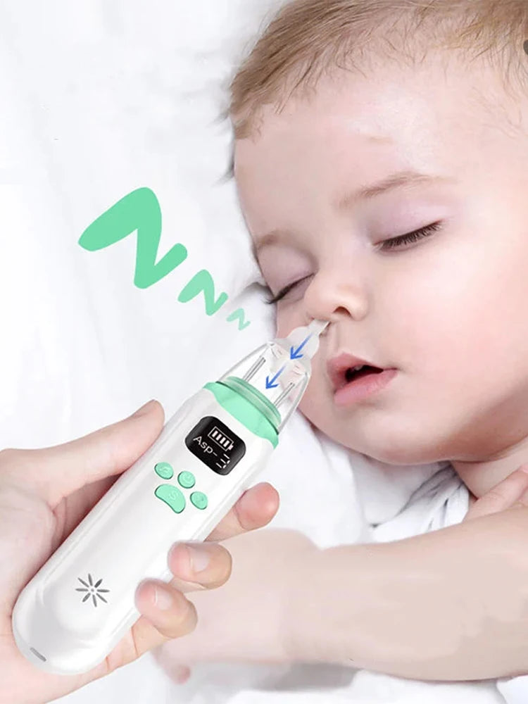 Electric Nasal Aspirator for Babies and Young Children – Newborn Nasal Mucus Cleaner & Electric Nasal Irrigator Tool