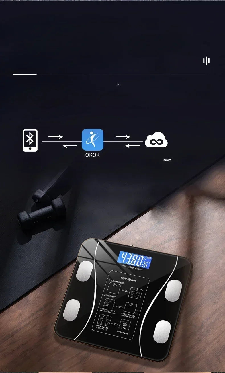 Smart Bluetooth Body Fat Scale – Electronic Weight Scale Machine for Home Use
