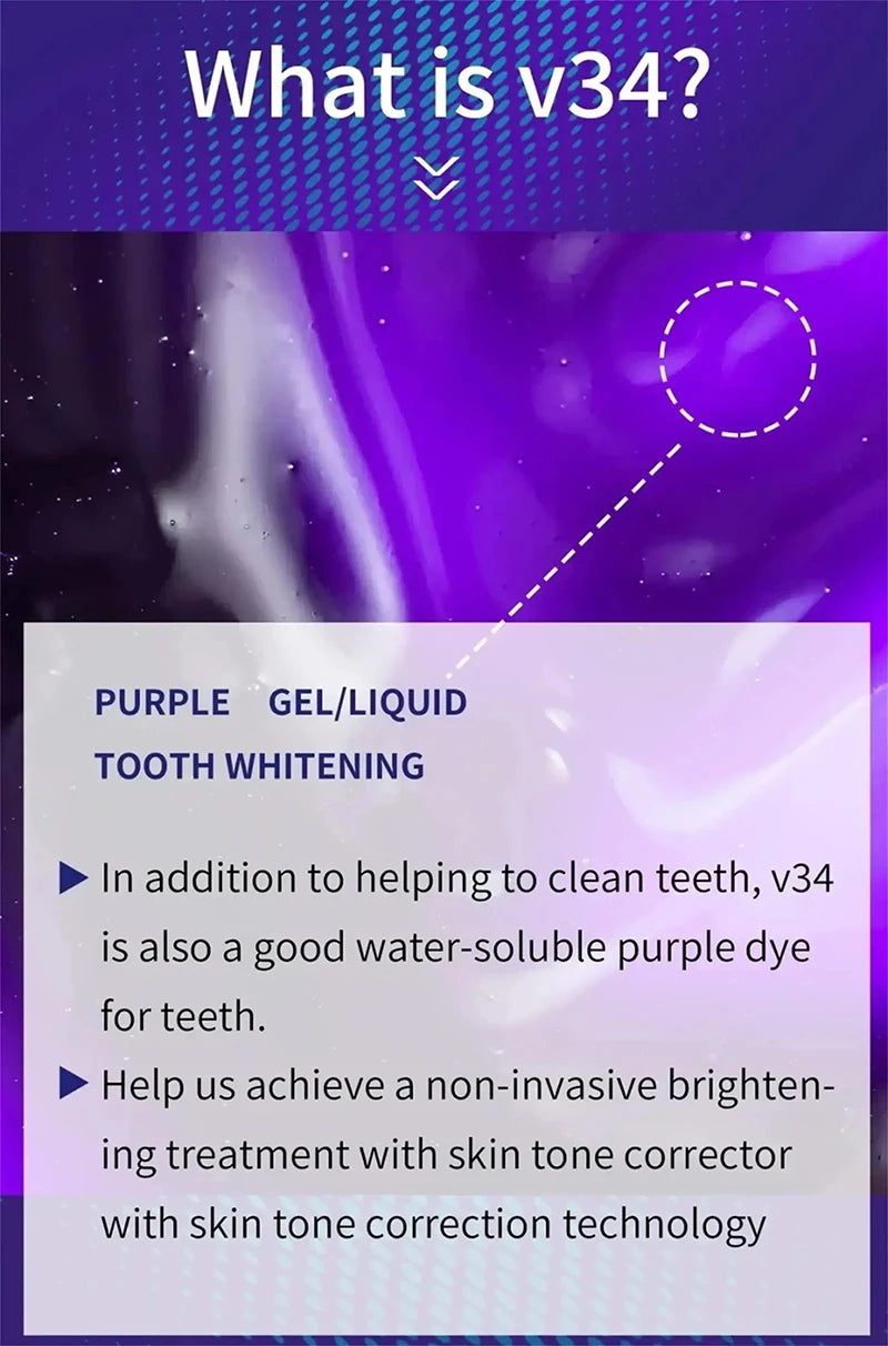 New 5D Teeth Whitening Toothpaste – V34 Purple Toothpaste Stick for Teeth Cleaning, Fresh Breath & Whitening Care