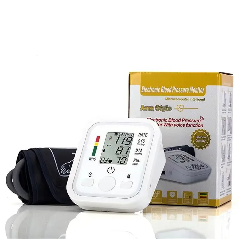Portable Tonometer & Digital Tensiometer | Automatic Arm BP Monitor with Heart Rate Sensor