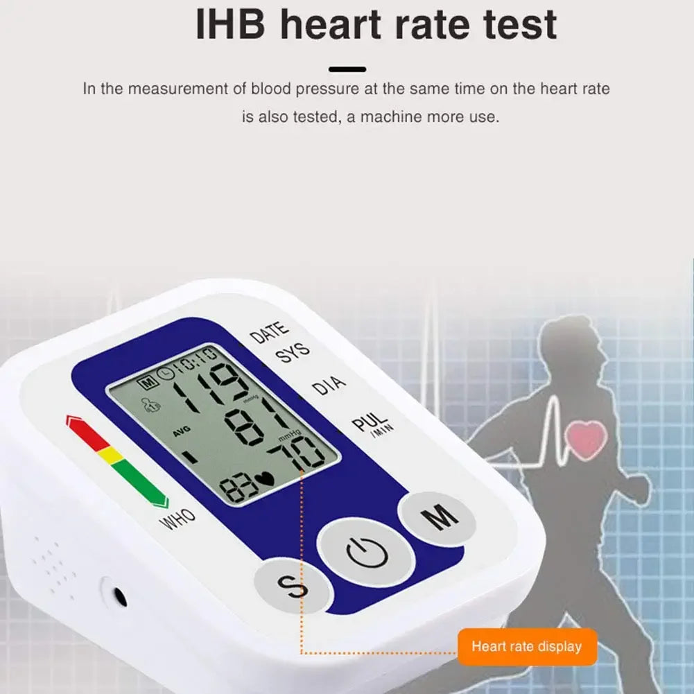 Portable Tonometer & Digital Tensiometer | Automatic Arm BP Monitor with Heart Rate Sensor
