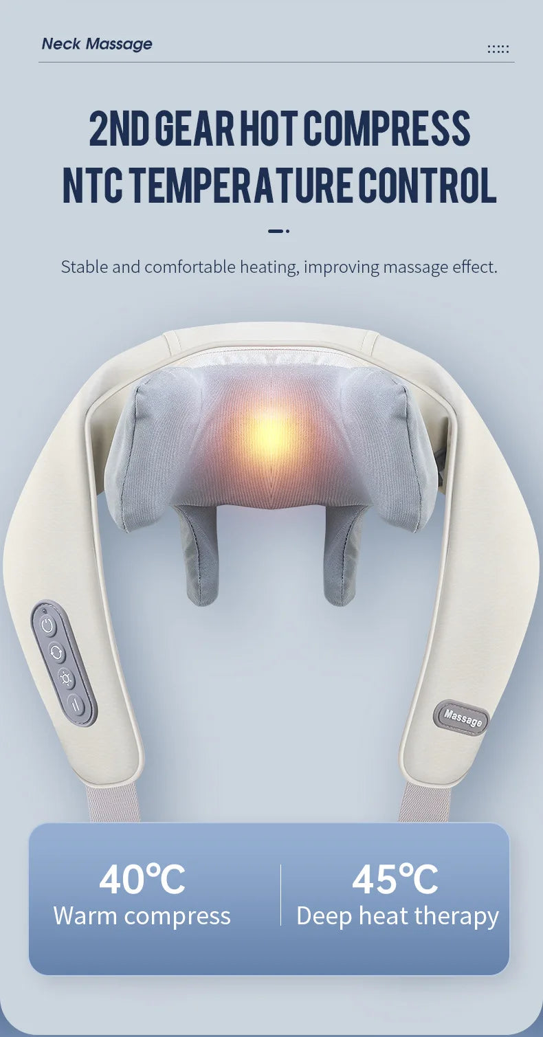 Foreverlily Wireless Neck and Back Massager – Deep Tissue Neck and Shoulder Kneading Massage Shawl for Cervical and Trapezius Relief