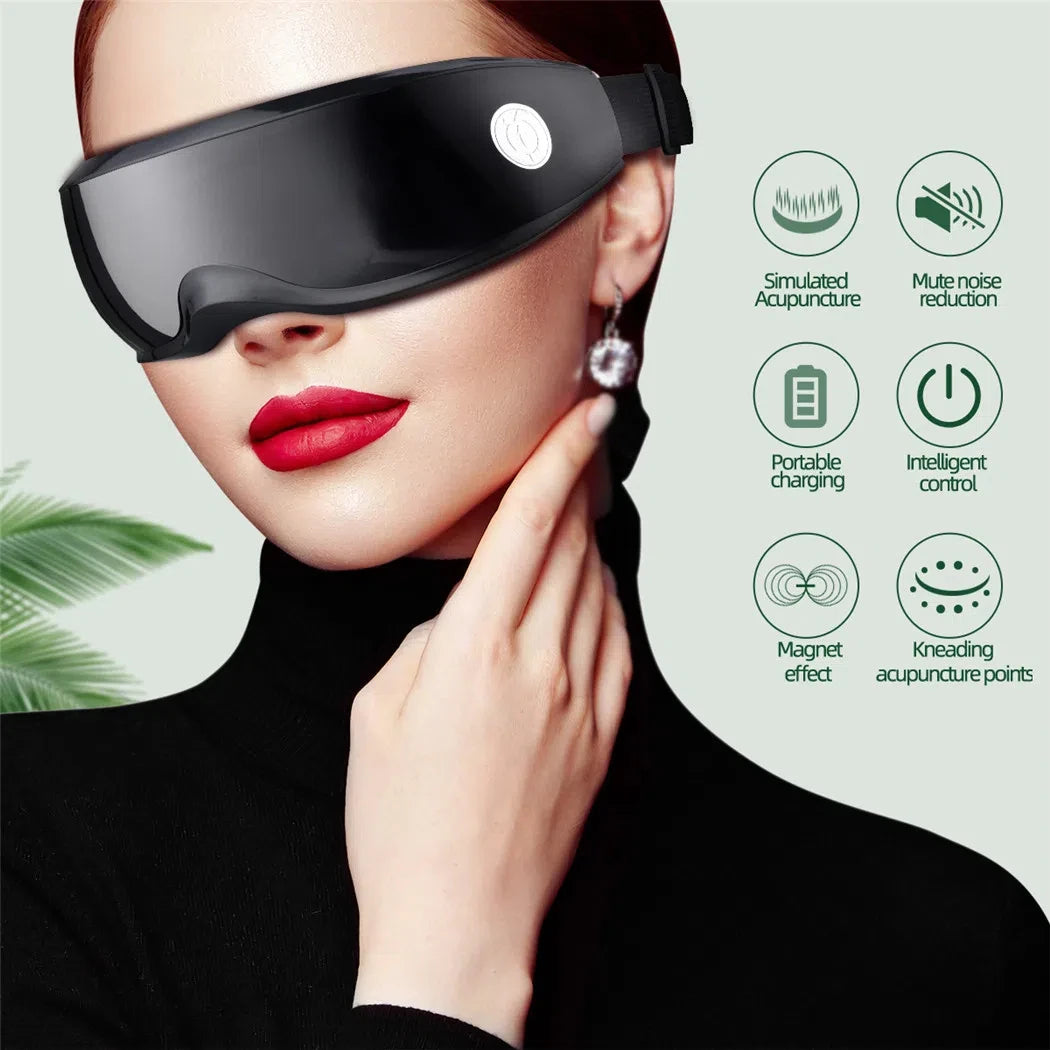Eye Massager with Magnetic Therapy – Intelligent Eye Massage Device with 9 Vibration Modes for Fatigue Relief Smart Eye Massage Instrument
