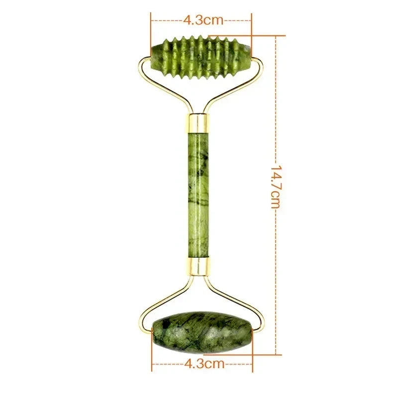 Guasha Natural Stone Face Roller & Jade Roller Gua Sha Massage Tool Set for SPA and Body Care