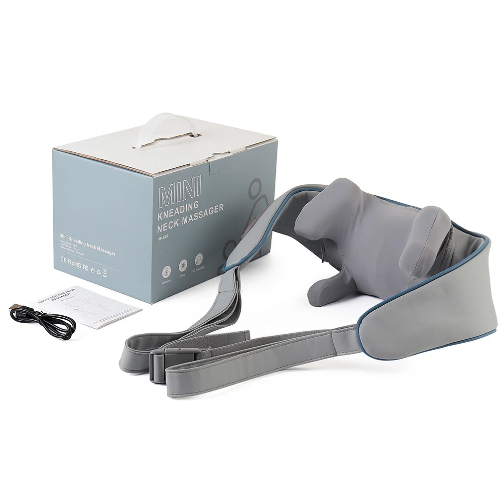 Foreverlily Wireless Neck and Back Massager – Deep Tissue Neck and Shoulder Kneading Massage Shawl for Cervical and Trapezius Relief