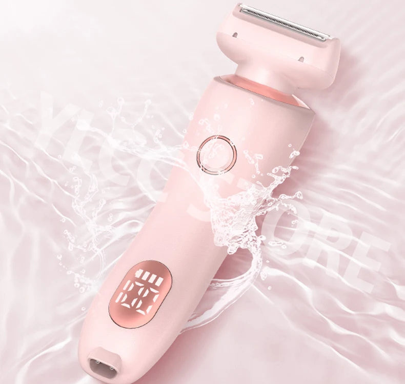 Electric Razor for Women 2-in-1 Bikini Trimmer Facial Shaver – IPX7 Waterproof Ladies Electric Shaver for Underarms, Legs & Body Hair Removal