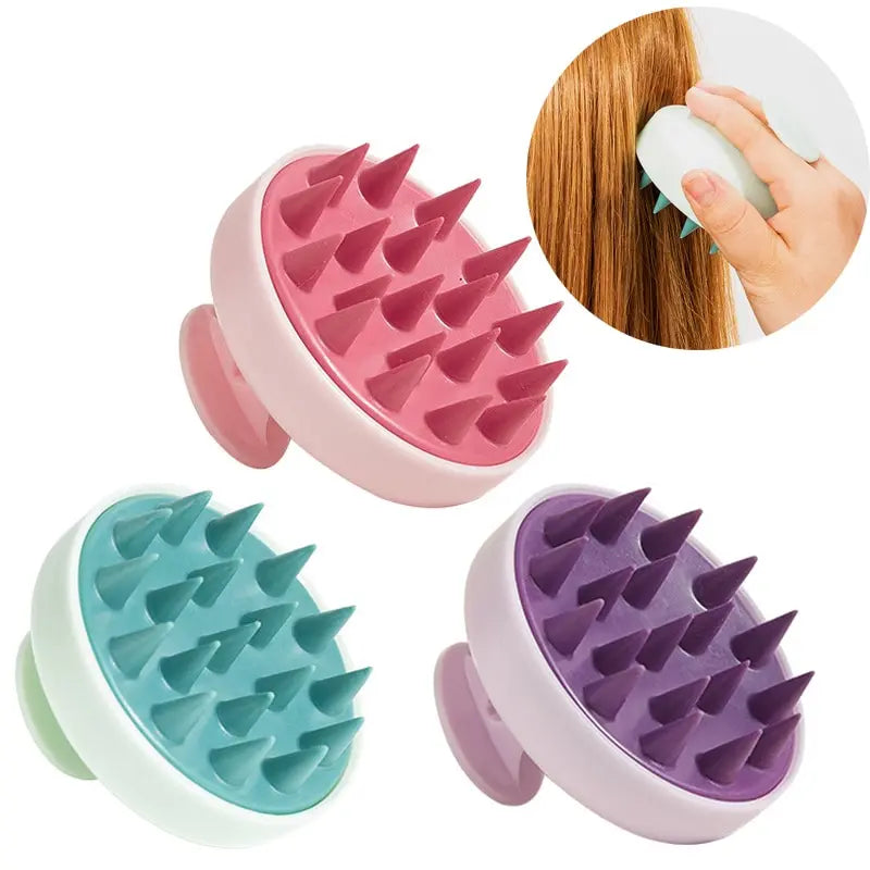 Silicone Shampoo Brush & Head Scalp Massager – Hair Washing Comb & Body Massage Tool for Bath, Shower & Salon Use