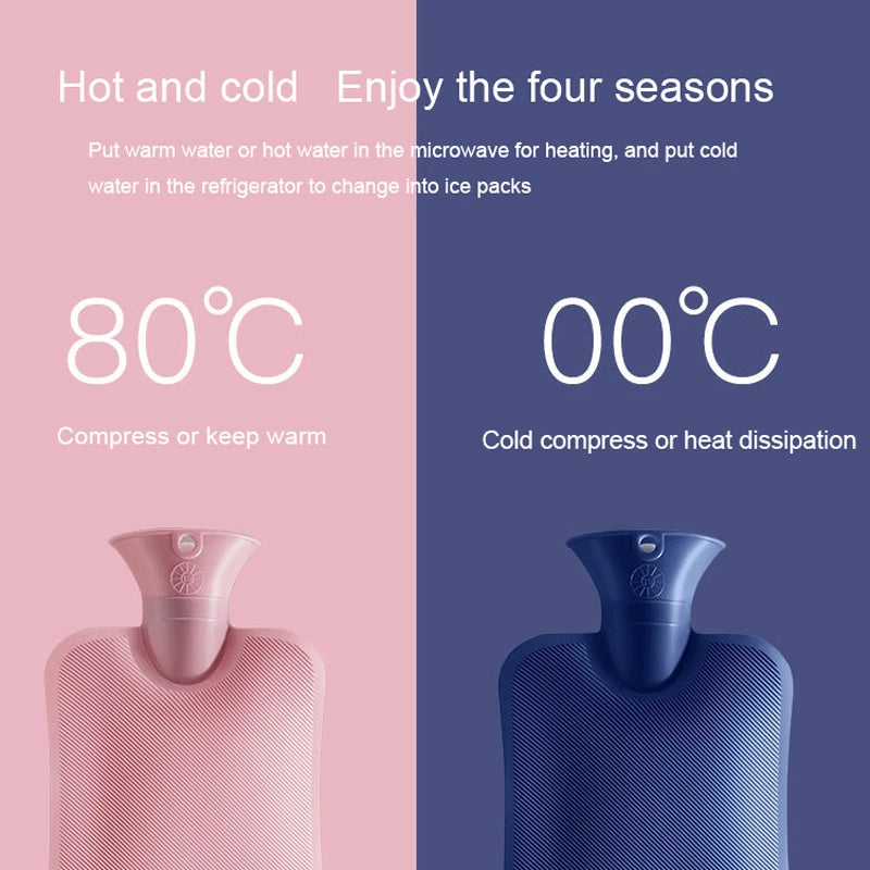 1000/2000ml PVC Hot Water Warmer Bag for Women – Hand, Belly & Feet Warmer Hot-Water Bottle Bag