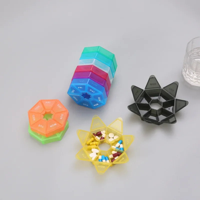 Mini Small Pill Organizer – Portable Pocket-Size Pill Box Container for Travel & 7-Day Medicine Storage