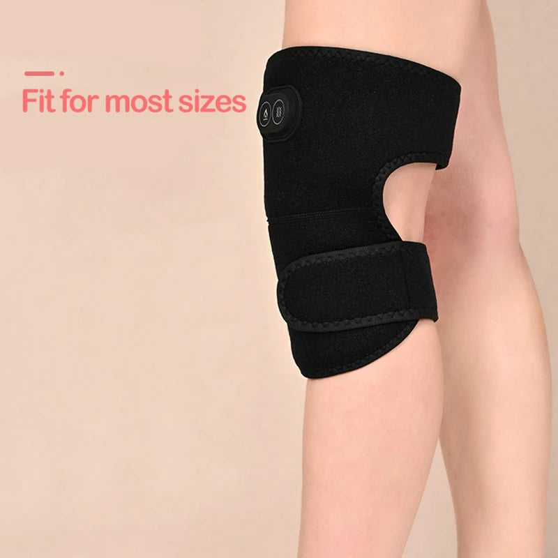 USB Heated Knee Massager & Electric Heating Shoulder Pad – Adjustable Vibration Support Brace with Three Heat Levels