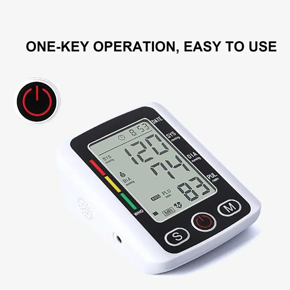 Portable Tonometer & Digital Tensiometer | Automatic Arm BP Monitor with Heart Rate Sensor